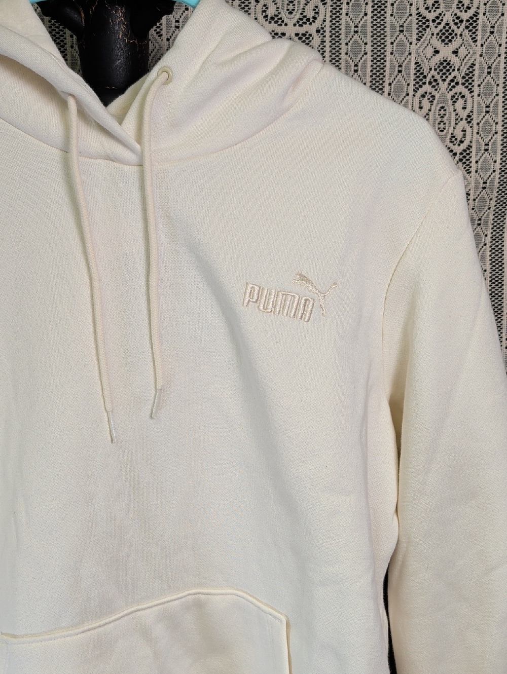 NWT Puma Large Ladies Hoodie L Off White Sweatshirt